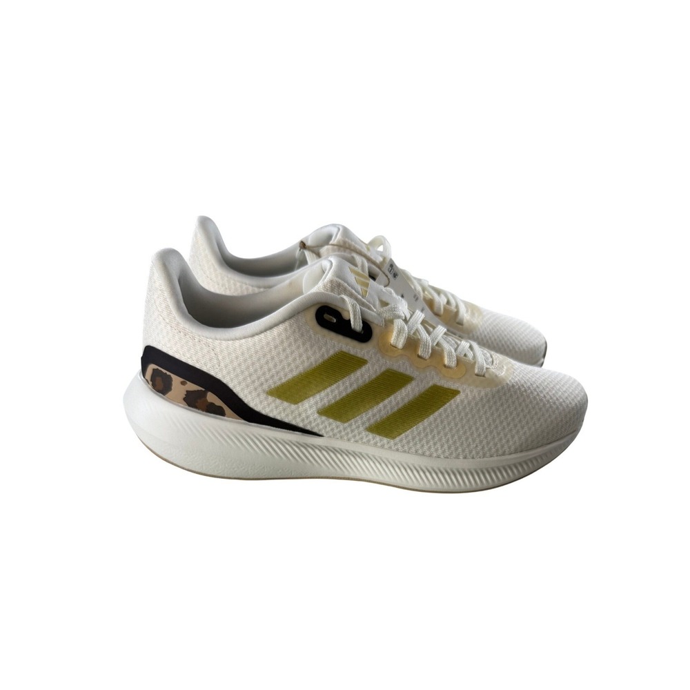 Adidas Runfalcon 3.0 W Womens‎ Running Shoes White Gold Leopard Size 8 New Box